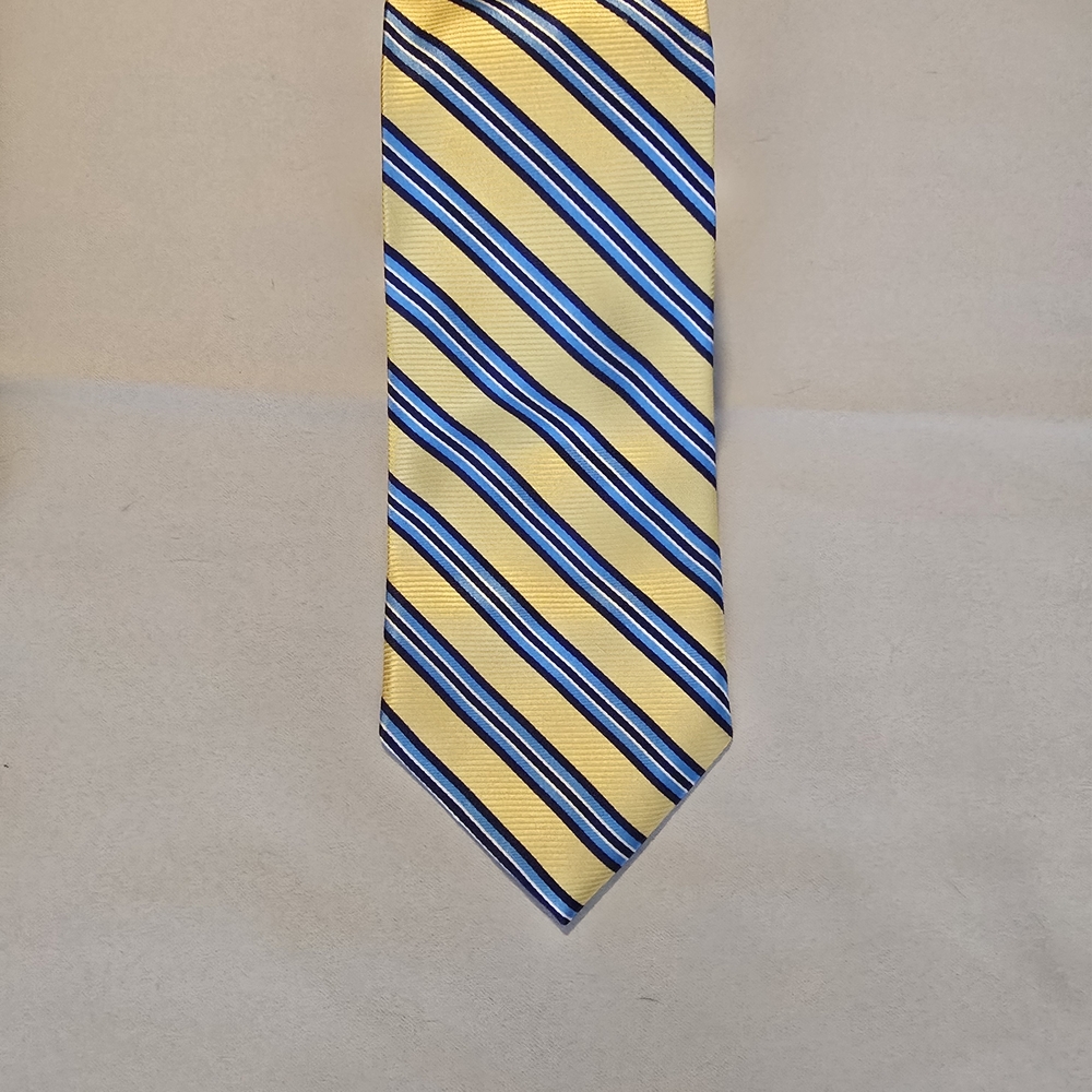 Chaps Vibrant Yellow and Blue Diagonal Striped Tie